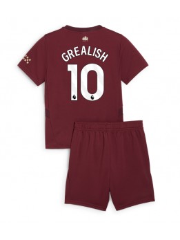 Billige Manchester City Jack Grealish #10 Tredjedraktsett Barn 2024-25 Kortermet (+ Korte bukser)